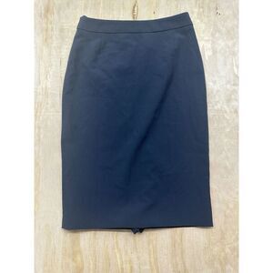 Boss By Hugo Boss Venina Pencil Skirt Womens 4 Wool Blend Blue Zip Career Wear